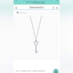 Tiffany & Co. Pure Mini Heart Key—Pendant Only